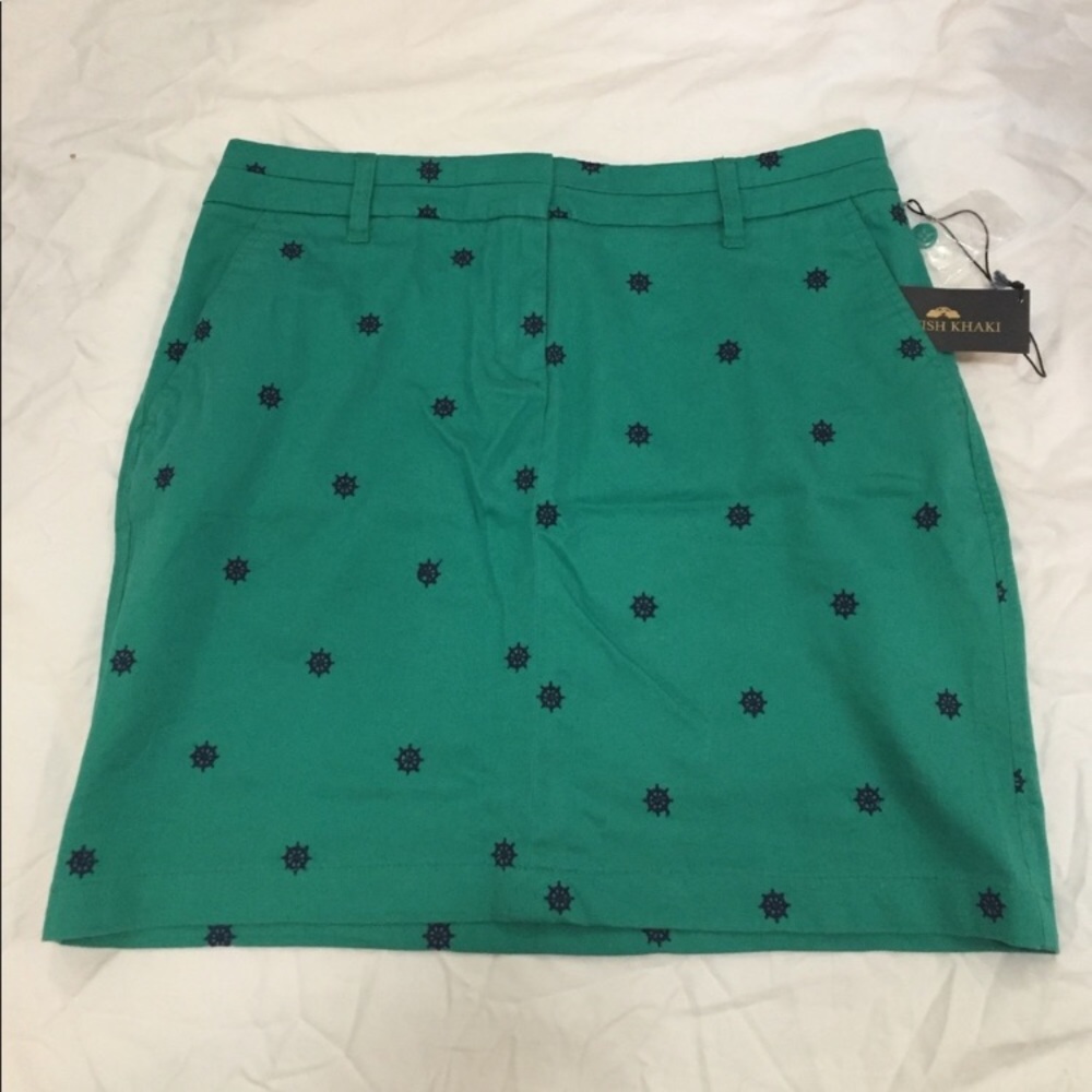 Green Skirt with Blue Nautical Wheels
